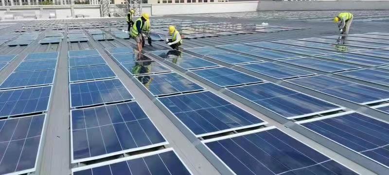 Solar power installation at Iriso Electronics factory in Nantong, China