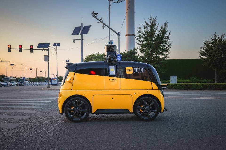 Delivery robot on the street