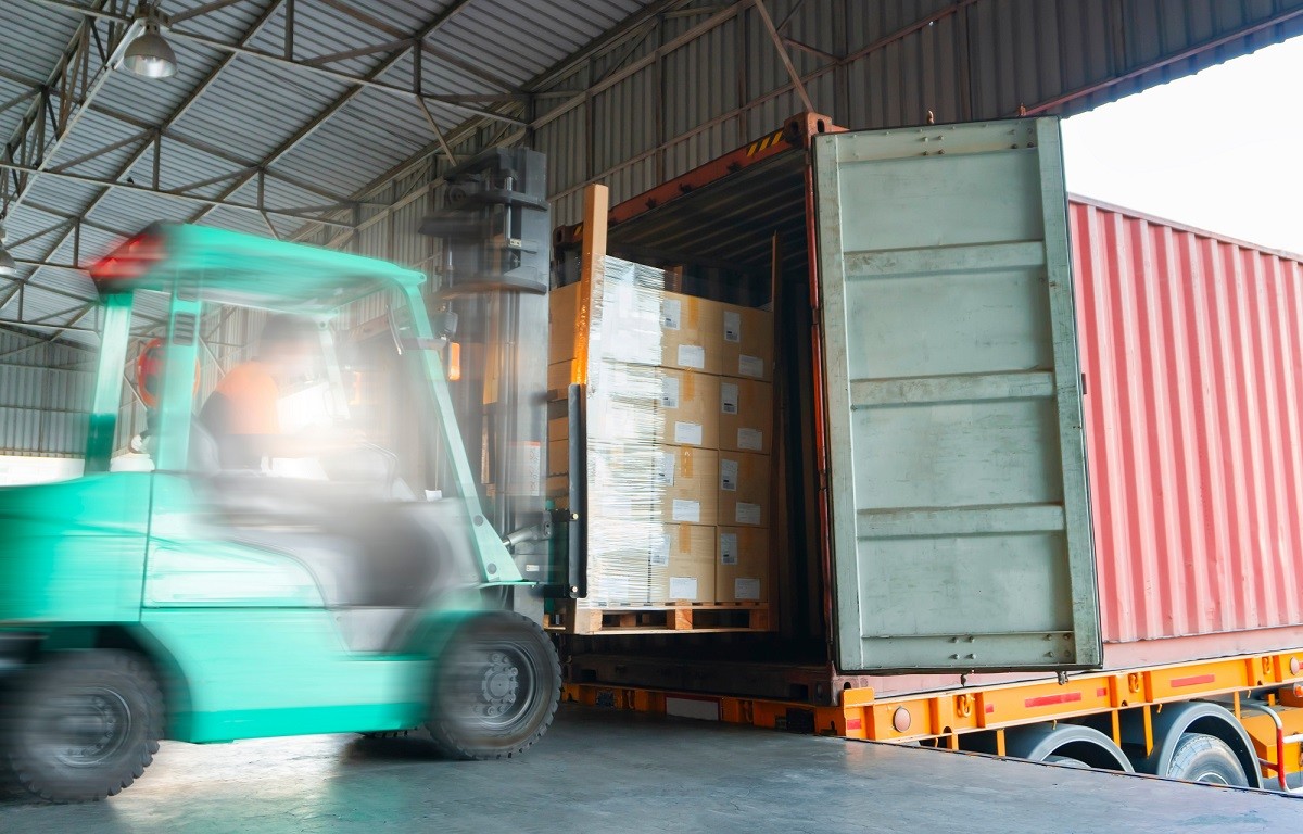 Logistics truck working in supply chain