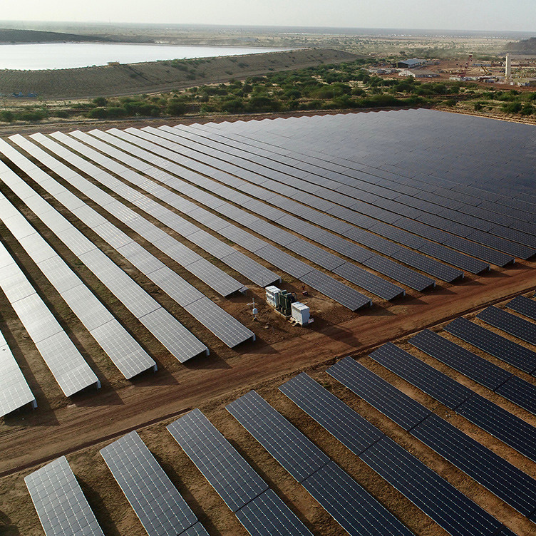 Solar panel installation at Essakane mine